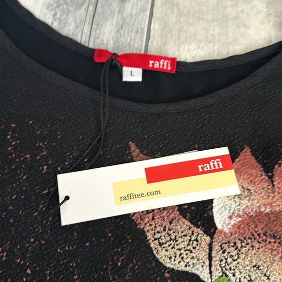 Raffi Hand Painted Silk NWT Water Lilies Floral Tunic Top Size Large - Picture 9 of 9